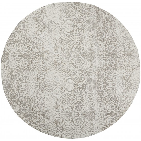 Nourison Damask DAS06 Area Rug, Ivory, 8' x Round