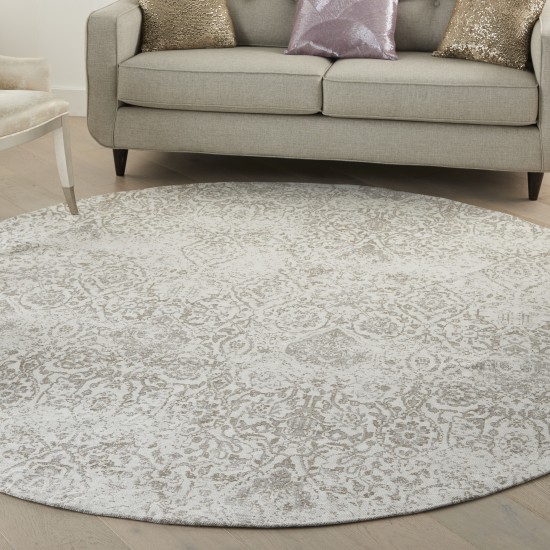 Nourison Damask DAS06 Area Rug, Ivory, 8' x Round