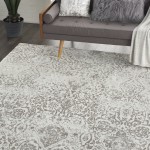 Nourison Damask DAS06 Area Rug, Ivory, 9' x 12'