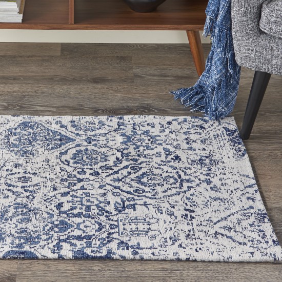 Nourison Damask DAS06 Area Rug, Ivory/Navy, 2'3" x 3'9"