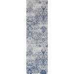 Nourison Damask DAS06 Runner Rug, Ivory/Navy, 2'3" x 7'6"