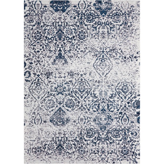 Nourison Damask DAS06 Area Rug, Ivory/Navy, 3'6" x 5'6"