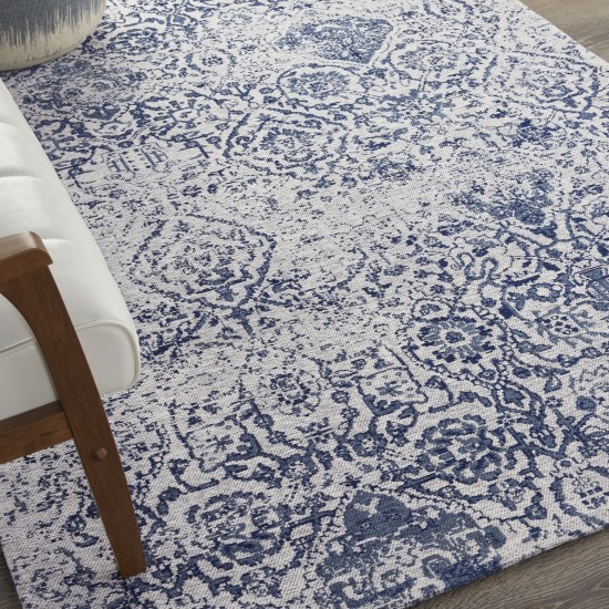 Nourison Damask DAS06 Area Rug, Ivory/Navy, 3'6" x 5'6"