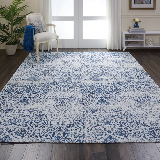 Nourison Damask DAS06 Area Rug, Ivory/Navy, 8' x 10'