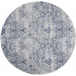 Nourison Damask DAS06 Area Rug, Ivory/Navy, 8' x Round