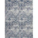 Nourison Damask DAS06 Area Rug, Ivory/Navy, 9' x 12'