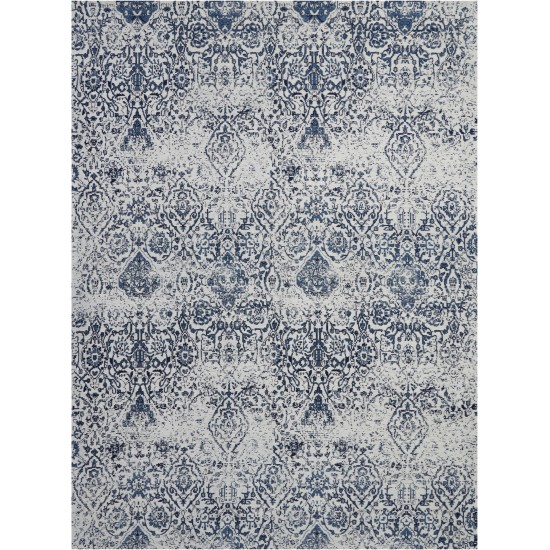 Nourison Damask DAS06 Area Rug, Ivory/Navy, 9' x 12'