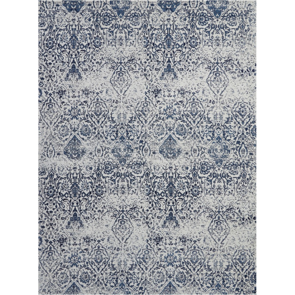 Nourison Damask DAS06 Area Rug, Ivory/Navy, 9' x 12'