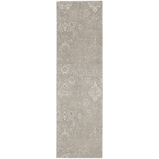 Nourison Damask DAS06 Runner Rug, Light Grey, 2'3" x 7'6"