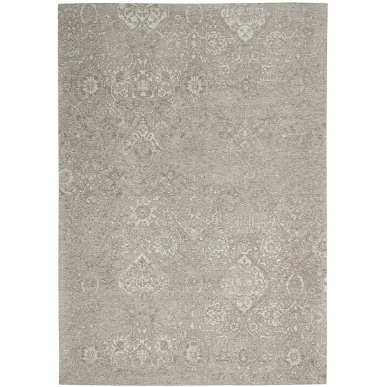 Nourison Damask DAS06 Area Rug, Light Grey, 3'6" x 5'6"