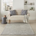 Nourison Damask DAS06 Area Rug, Light Grey, 3'6" x 5'6"