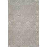 Nourison Damask DAS06 Area Rug, Light Grey, 6' x 9'