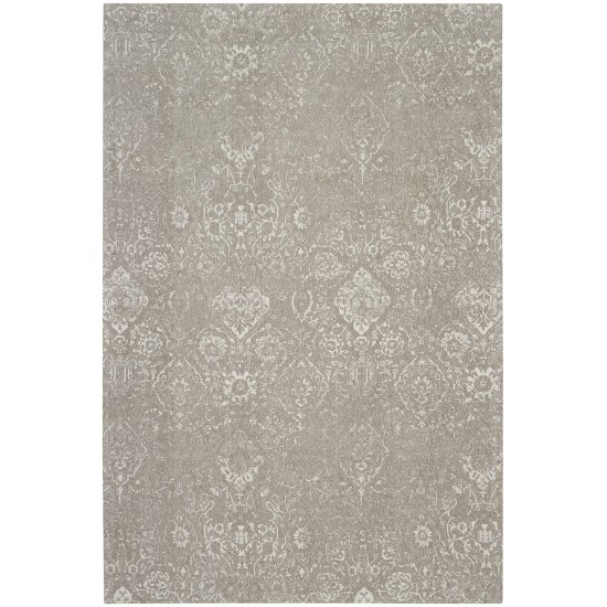 Nourison Damask DAS06 Area Rug, Light Grey, 6' x 9'