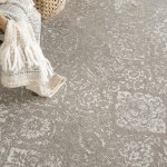 Nourison Damask DAS06 Area Rug, Light Grey, 6' x 9'