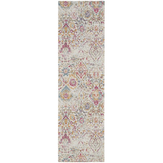 Nourison Damask DAS06 Runner Rug, Multicolor, 2'3" x 7'6"