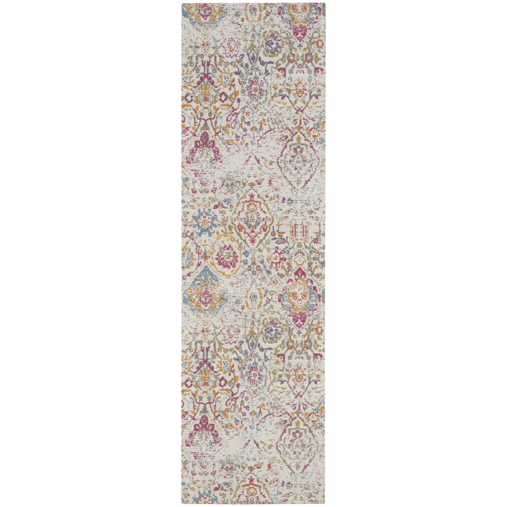 Nourison Damask DAS06 Runner Rug, Multicolor, 2'3" x 7'6" Nourison Damask DAS06 Runner Rug, Multicolor, 2'3" x 7'6"