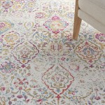 Nourison Damask DAS06 Area Rug, Multicolor, 6' x Round