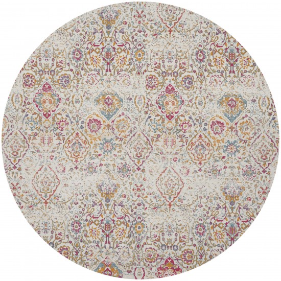 Nourison Damask DAS06 Area Rug, Multicolor, 8' x Round