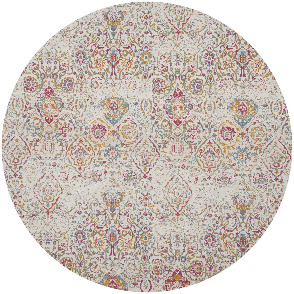 Nourison Damask DAS06 Area Rug, Multicolor, 8' x Round