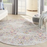 Nourison Damask DAS06 Area Rug, Multicolor, 8' x Round