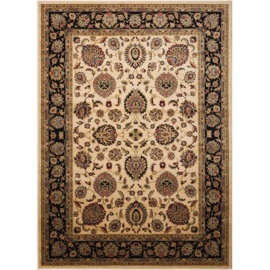 Nourison Delano DEL01 Area Rug, Ivory/Black, 5'3" x 7'3"