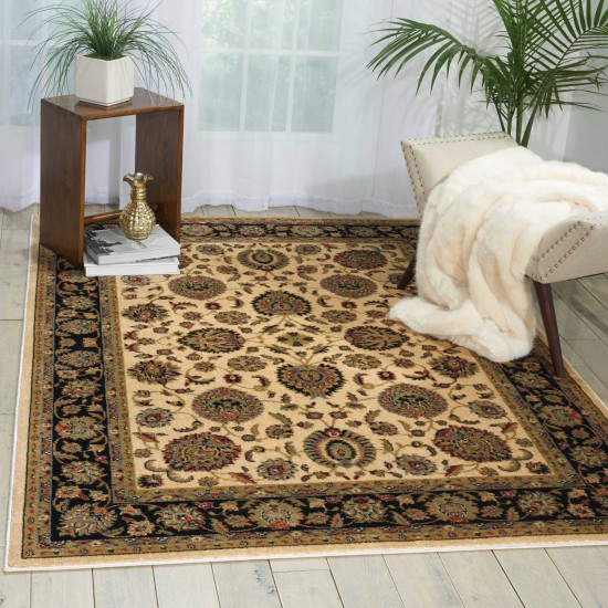 Nourison Delano DEL01 Area Rug, Ivory/Black, 5'3" x 7'3"