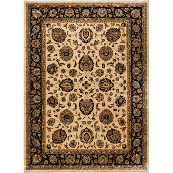 Nourison Delano DEL01 Area Rug, Ivory/Black, 7'10" x 10'10"