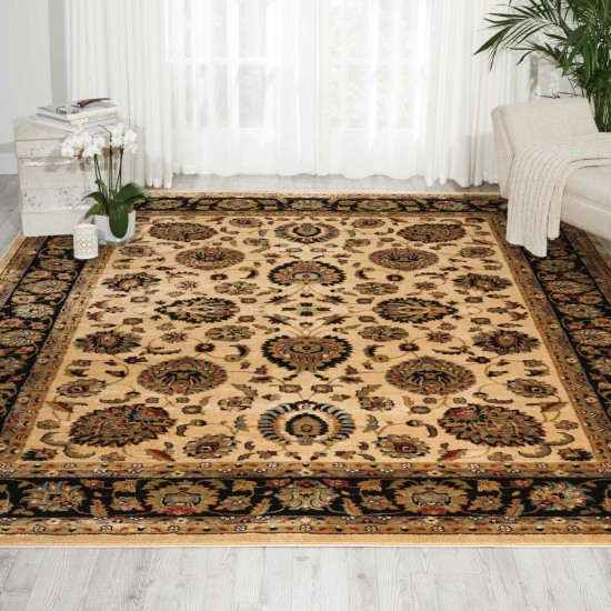 Nourison Delano DEL01 Area Rug, Ivory/Black, 7'10" x 10'10"