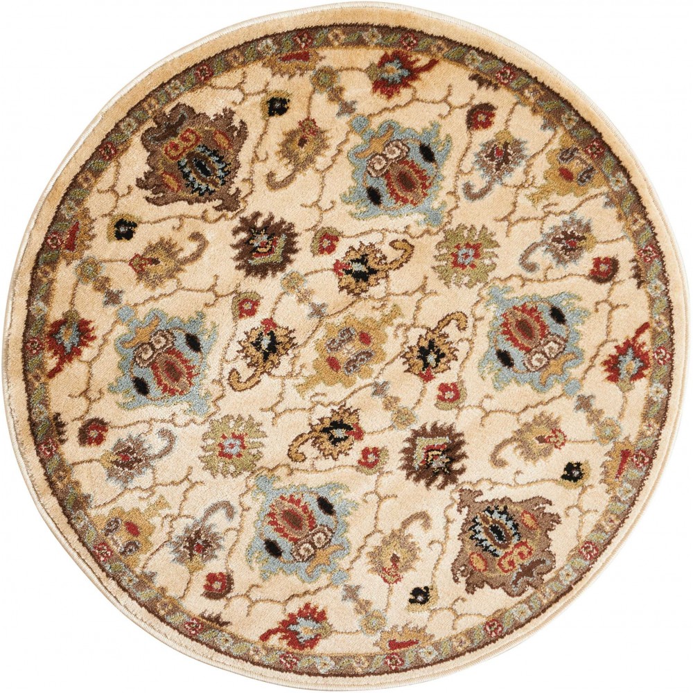 Nourison Delano DEL02 Area Rug, Ivory, 3'4" x Round