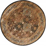 Nourison Delano DEL03 Area Rug, Black/Blue, 5'3" x Round