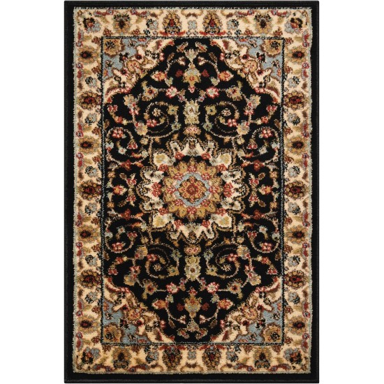 Nourison Delano DEL04 Area Rug, Black, 2' x 3'