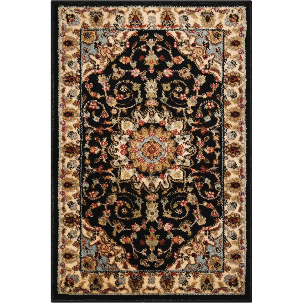 Nourison Delano DEL04 Area Rug, Black, 2' x 3'