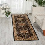 Nourison Delano DEL04 Runner Rug, Black, 2'2" x 7'6"