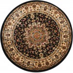 Nourison Delano DEL04 Area Rug, Black, 3'4" x Round