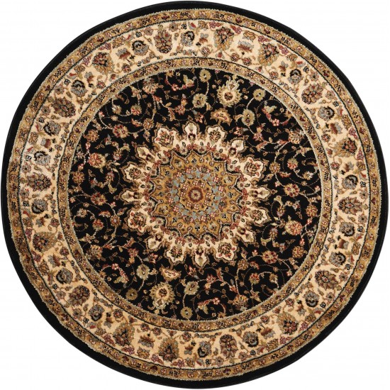 Nourison Delano DEL04 Area Rug, Black, 5'3" x Round