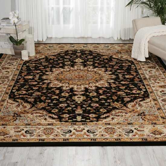 Nourison Delano DEL04 Area Rug, Black, 6'7" x 9'6"