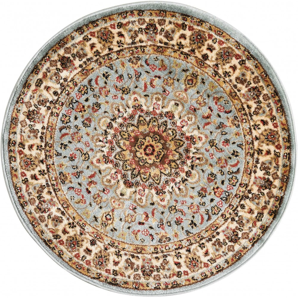 Nourison Delano DEL04 Area Rug, Blue, 3'4" x Round