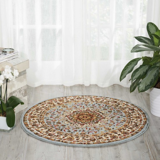 Nourison Delano DEL04 Area Rug, Blue, 3'4" x Round