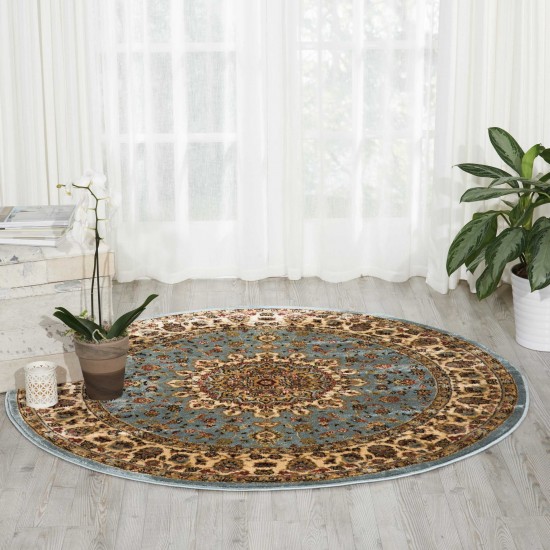 Nourison Delano DEL04 Area Rug, Blue, 5'3" x Round