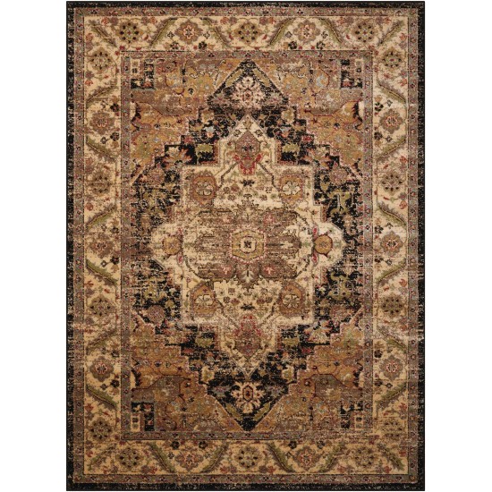 Nourison Delano DEL05 Area Rug, Black, 3'11" x 5'11"