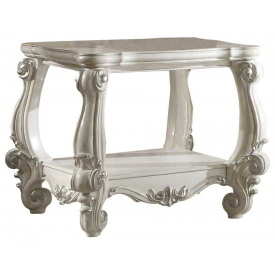 ACME Versailles End Table, Bone White