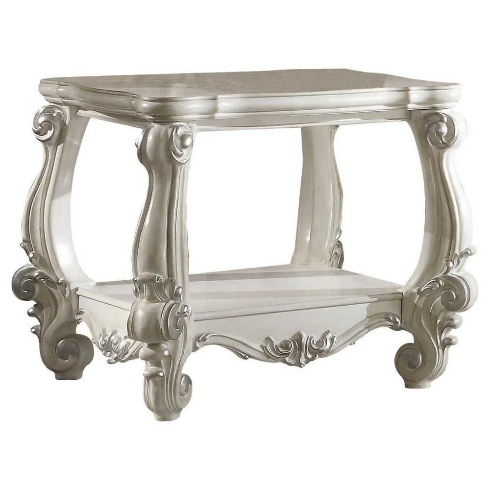 ACME Versailles End Table, Bone White