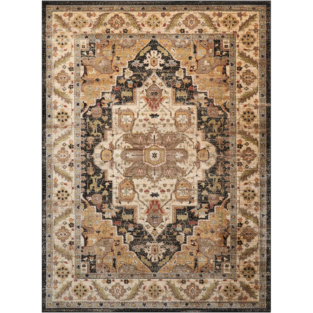 Nourison Delano DEL05 Area Rug, Black, 7'10" x 10'10"