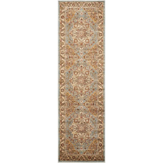 Nourison Delano DEL05 Runner Rug, Blue, 2'2" x 7'6"