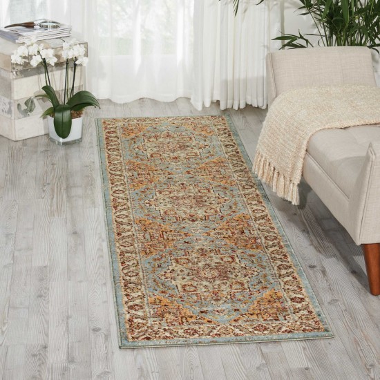Nourison Delano DEL05 Runner Rug, Blue, 2'2" x 7'6"