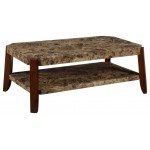 ACME Dacia Coffee Table, Faux Marble & Brown