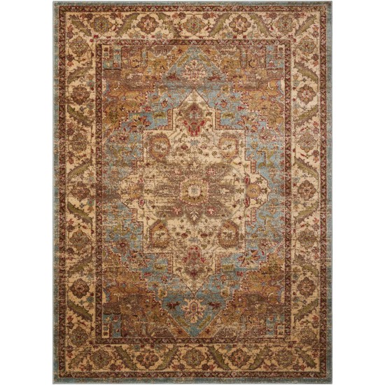 Nourison Delano DEL05 Area Rug, Blue, 5'3" x 7'3"