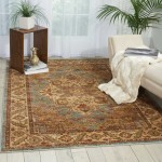 Nourison Delano DEL05 Area Rug, Blue, 5'3" x 7'3"