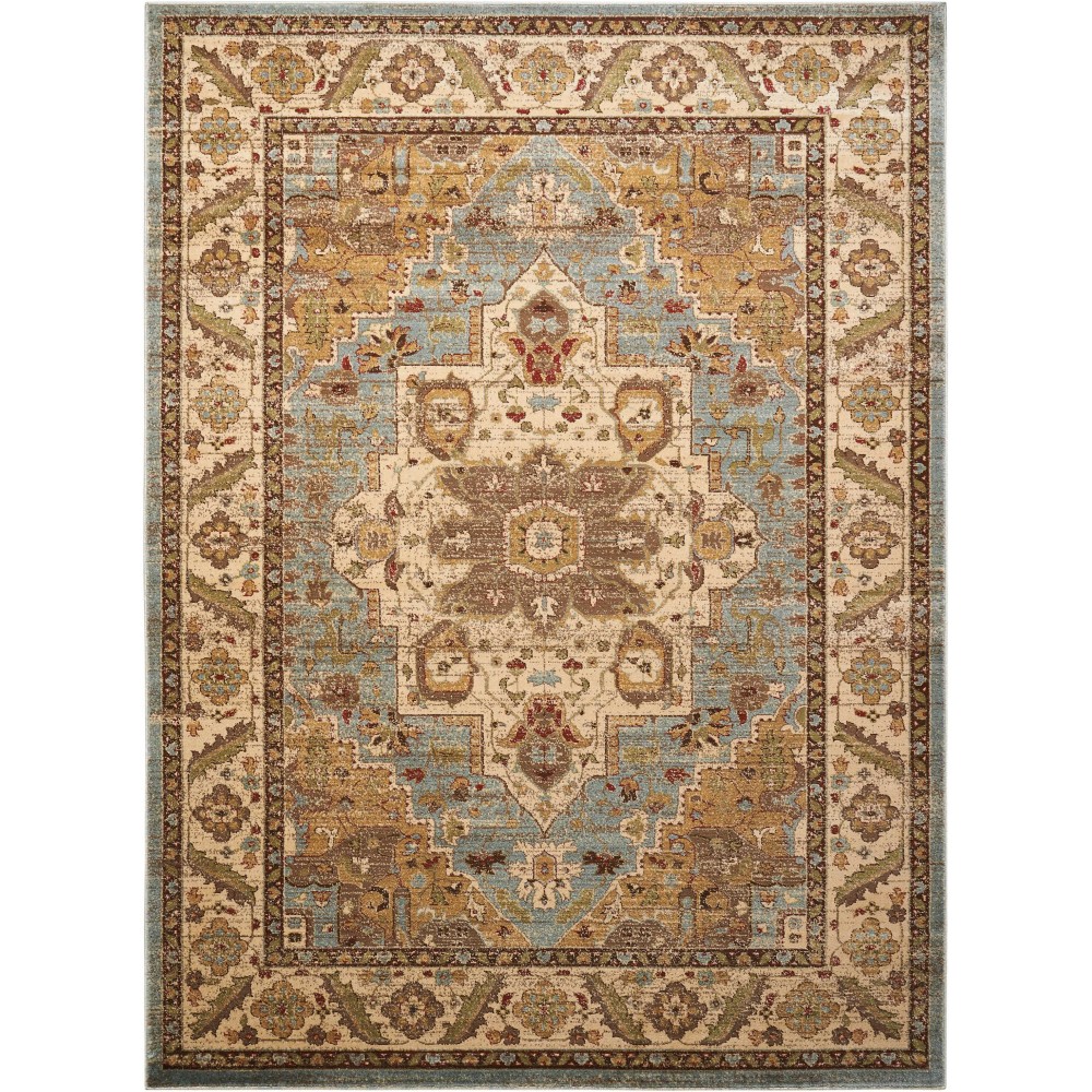 Nourison Delano DEL05 Area Rug, Blue, 7'10" x 10'10"