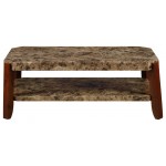 ACME Dacia Coffee Table, Faux Marble & Brown